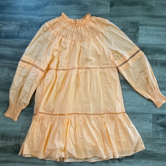 Michael Kors Light Orange Long Sleeve Dress Size Small - Picture 1 of 3